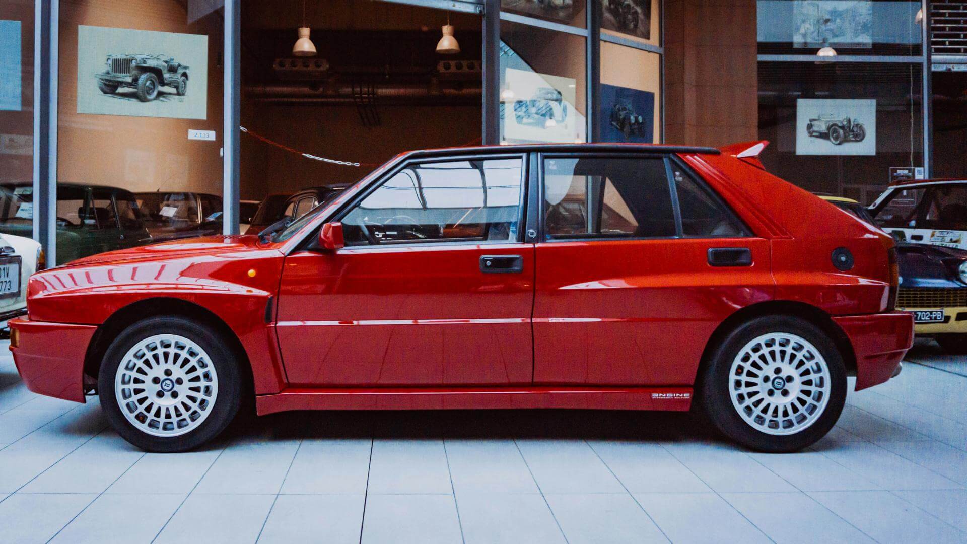 Roter Lancia Delta HF Integrale Oldtimer