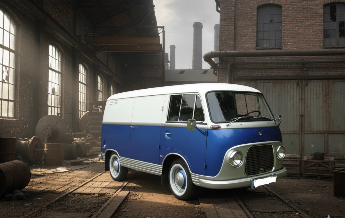 Dieses Foto zeigt den Ford Taunus Transit FK 1250, einen Oldtimer von 1965. Das Fahrzeug ist in einem top Zustand und ein Gutachten der Note 1- liegt vor. Es hat 1.500 cm³ Hubraum und eine dreifarbige Sonderlackierung. Es weißt außerdem einen sehr niedrigen Kilometerstand auf mit nur 32.100 Km. Es wurden einige Erneuerungen/Verbesserungen vorgenommen, wie z.B. der Laderaum wurde isoliert und der Innenraum wurde Silber lackiert und mit grauem Kunstleder bezogen. Bieten Sie jetzt mit!